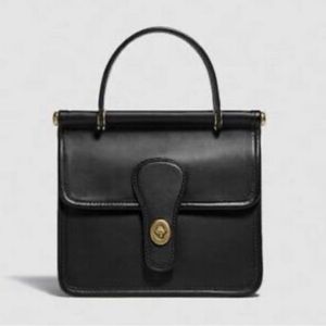 Coach Willis Top Handle 18 Black Gloved Leather Shoulder/Crossbody